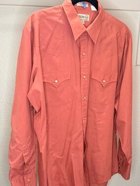 Vintage Sheplers Men’s 16.5 x 35 Pearl Snap Long Sleeve Western Cowboy Shirt